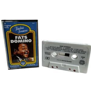 Fats Domino Timeless Treasures 16 Hits Cassette Tape Vintage Rhythm Blues Blue